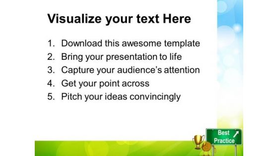 Best Practice Signpost Success PowerPoint Templates And PowerPoint Themes 0312