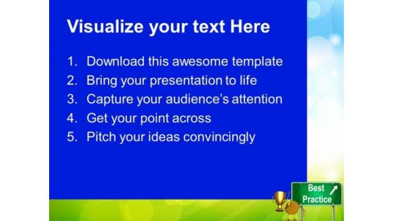 Best Practice Signpost Success PowerPoint Templates And PowerPoint Themes 0312
