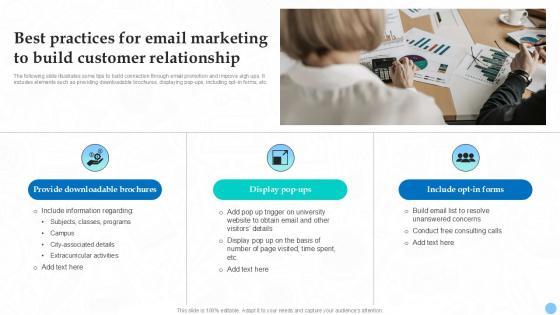 Best Practices For Email Marketing To Build Higher Education Ppt Slides Strategy SS V