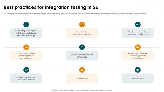 Best Practices For Integration Testing In SE Smoke Testing Ppt Presentation
