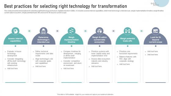 Best Practices For Selecting Right Technology For Transformation DT SS V