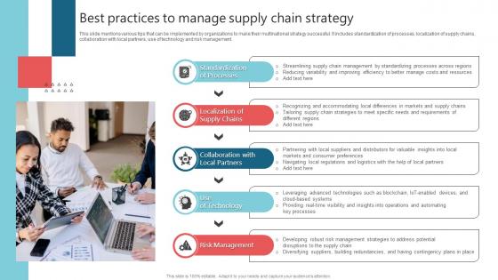 Best Practices To Manage Supply Chain Strategy International Strategy Corporations Information Pdf