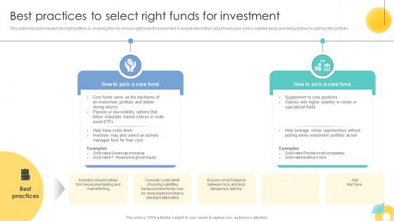 Best Practices To Select Right Funds For Investment Strategic Investment Plan For Optimizing Risk SS V
