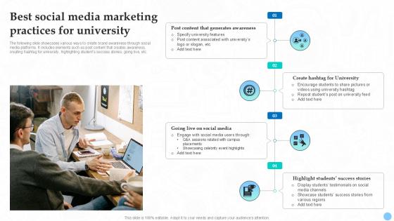 Best Social Media Marketing Practices Higher Education Ppt Example Strategy SS V