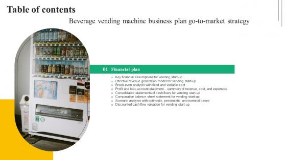 Beverage Vending Machine Business Plan Go To Market Strategy Table Of Contents Template Pdf Beverage Vending Machine Business Plan Go To Market Strategy Table Of Contents Template Pdf