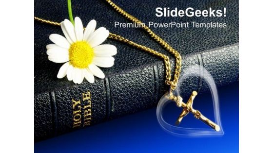 Bible And Gold Crucifix Church PowerPoint Templates And PowerPoint Themes 0812