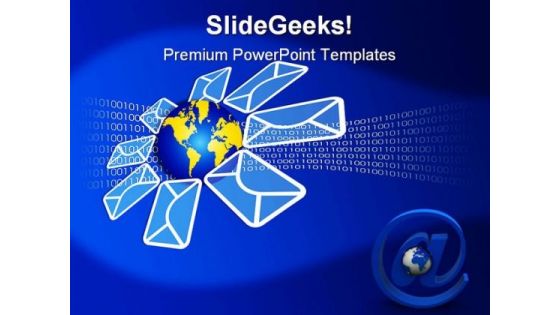 Binary Flow Internet PowerPoint Background And Template 1210