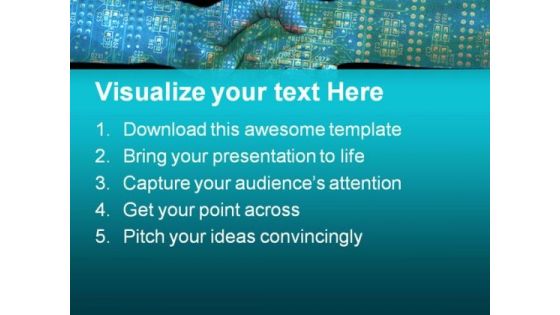 Binary Handshake Business PowerPoint Themes And PowerPoint Slides 0511
