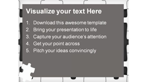 Black Puzzle Frame Business PowerPoint Themes And PowerPoint Slides 0411