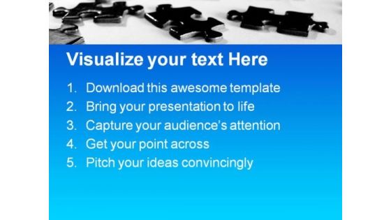 Black Puzzle Pieces Business PowerPoint Templates And PowerPoint Backgrounds 0711