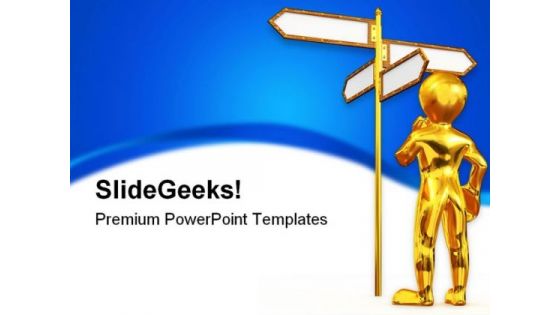 Blank Arrows Signpost Metaphor PowerPoint Templates And PowerPoint Backgrounds 0711