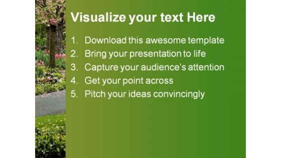 Blossom Path Nature PowerPoint Template 1010