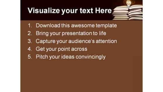 Blub Lightens Over Books Education PowerPoint Templates And PowerPoint Backgrounds 0411
