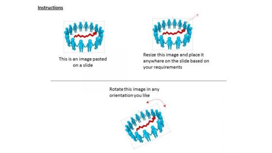 Blue 3d Peopled And Red Arrow For Growth
