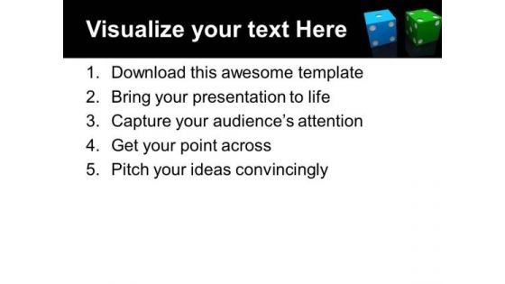 Blue And Green Dices Game Business PowerPoint Templates And PowerPoint Themes 0612