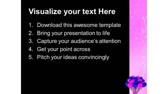 Blue And Pink Ballons Celebration PowerPoint Templates Ppt Backgrounds For Slides 0213