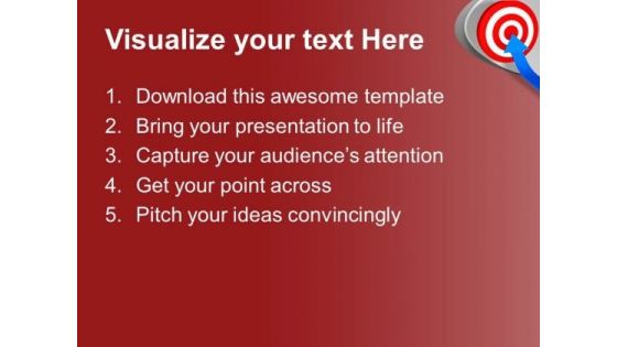 Blue Arrow Pointing On Target PowerPoint Templates Ppt Backgrounds For Slides 0113