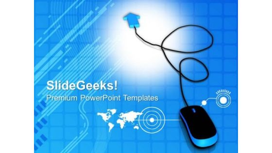 Blue Arrow With Computer Mouse PowerPoint Templates And PowerPoint Themes 0812