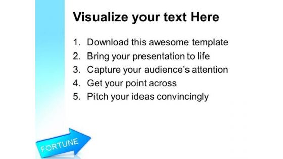 Blue Arrow With Fortune PowerPoint Templates And PowerPoint Themes 1012