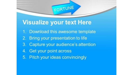 Blue Arrow With Fortune PowerPoint Templates Ppt Backgrounds For Slides 0113