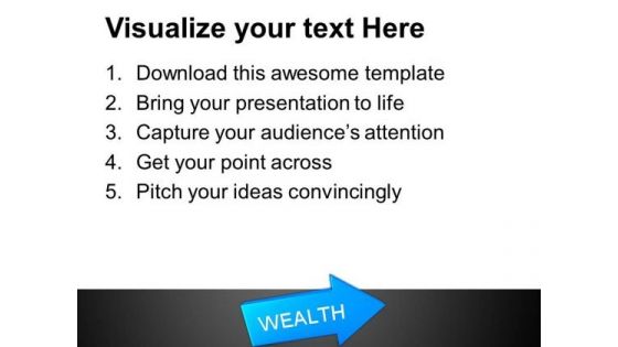 Blue Arrow With Word Wealth PowerPoint Templates And PowerPoint Themes 1012