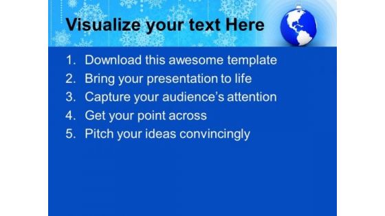 Blue Bauble With Map Global Background PowerPoint Templates Ppt Backgrounds For Slides 1112