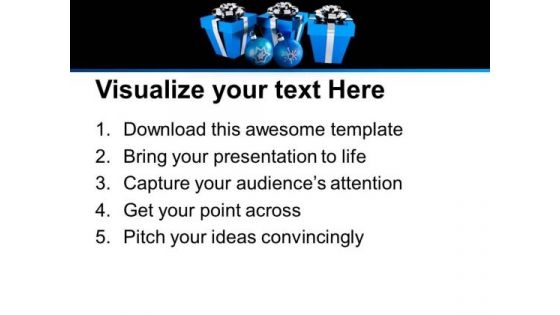 Blue Boxes And Christmas PowerPoint Templates Ppt Backgrounds For Slides 0113
