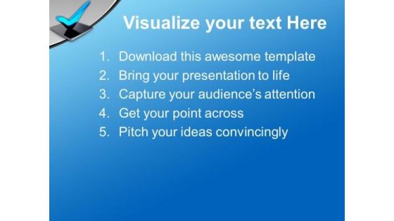 Blue Check Mark Agreement Business PowerPoint Templates Ppt Backgrounds For Slides 1212