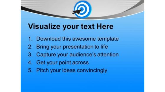 Blue Dart With Target Arrow PowerPoint Templates Ppt Backgrounds For Slides 0313