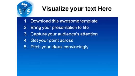 Blue Dice Business PowerPoint Backgrounds And Templates 1210