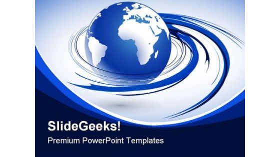 Blue Earth Globe PowerPoint Template 1110