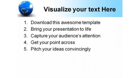 Blue Earth Globe PowerPoint Themes And PowerPoint Slides 0411