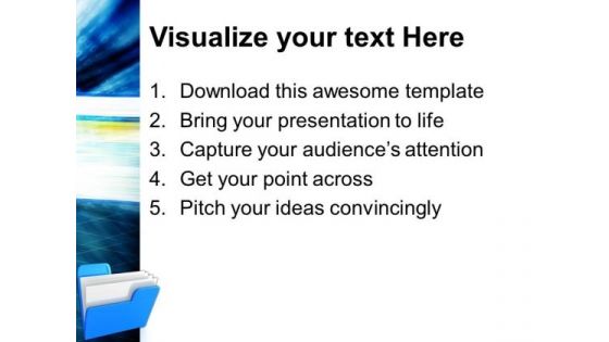 Blue Folder Computer PowerPoint Templates And PowerPoint Themes 0812
