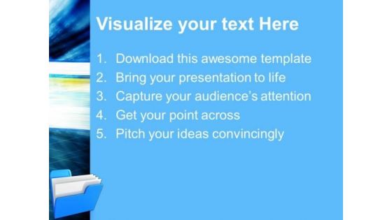 Blue Folder Computer PowerPoint Templates And PowerPoint Themes 0812