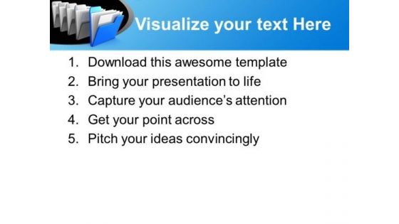 Blue Folder Computer PowerPoint Templates Ppt Backgrounds For Slides 0113
