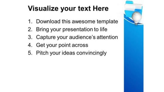 Blue Folder With Bulb Technology PowerPoint Templates And PowerPoint Themes 0812