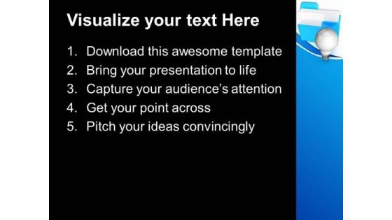 Blue Folder With Bulb Technology PowerPoint Templates And PowerPoint Themes 0812