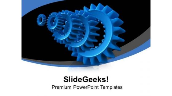 Blue Gear With Stylish Background PowerPoint Templates Ppt Backgrounds For Slides 0713