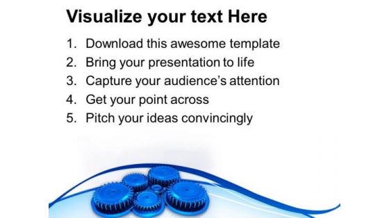 Blue Gears Over A Stylish Background PowerPoint Templates Ppt Backgrounds For Slides 0713