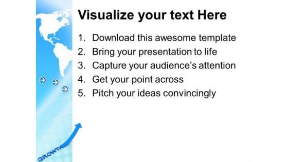Blue Growth And Arrow Pointing Up Business PowerPoint Templates And PowerPoint Themes 0812
