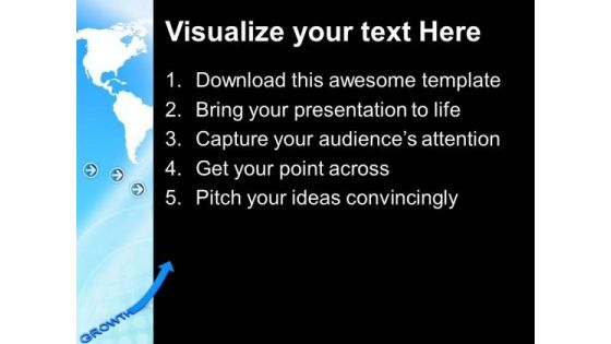 Blue Growth And Arrow Pointing Up Business PowerPoint Templates And PowerPoint Themes 0812