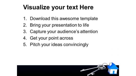 Blue House Connected With Keys Symbol PowerPoint Templates And PowerPoint Themes 1012