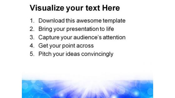 Blue Light Abstract PowerPoint Template 0910
