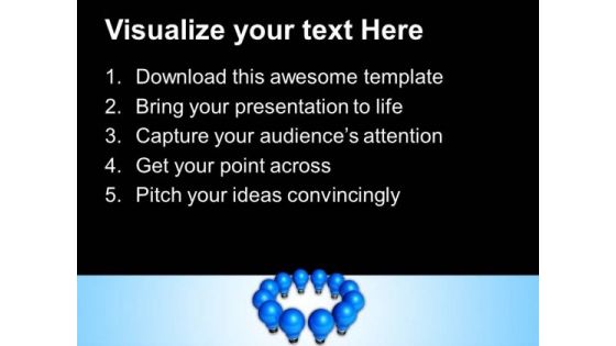 Blue Light Bulbs Teamwork PowerPoint Templates And PowerPoint Themes 0812