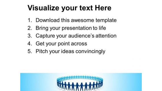 Blue People Holding Hands Teamwork PowerPoint Templates And PowerPoint Themes 0812