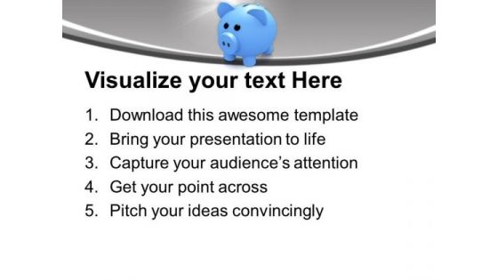 Blue Piggy Bank Savings PowerPoint Templates Ppt Backgrounds For Slides 0313