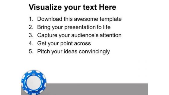 Blue Poker Chip Game Concept PowerPoint Templates Ppt Backgrounds For Slides 0713