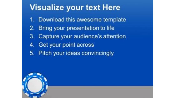 Blue Poker Chip Game Concept PowerPoint Templates Ppt Backgrounds For Slides 0713