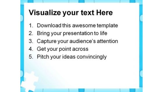Blue Puzzle Frame Business PowerPoint Themes And PowerPoint Slides 0411
