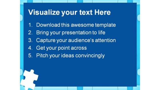 Blue Puzzle Frame Business PowerPoint Themes And PowerPoint Slides 0411